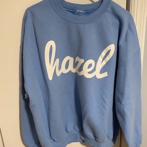 hazel boutique blue crew neck sweatshirt